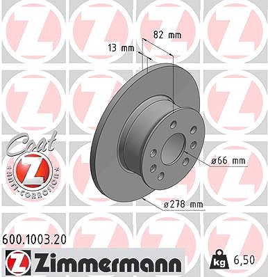 Zimmermann Bremsscheibe [Hersteller-Nr. 600.1003.20] für VW