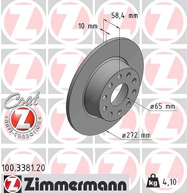 Zimmermann Bremsscheibe [Hersteller-Nr. 100.3381.20] für Skoda, Audi, VW
