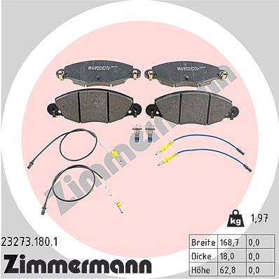 Zimmermann Bremsbelagsatz, Scheibenbremse [Hersteller-Nr. 23273.180.1] für Citroën