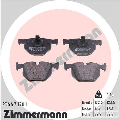 Zimmermann Bremsbelagsatz, Scheibenbremse [Hersteller-Nr. 23447.170.1] für BMW