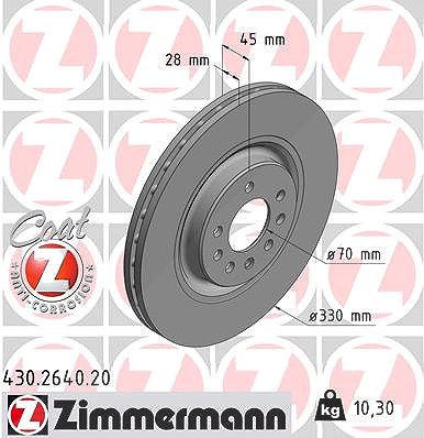 Zimmermann Bremsscheibe [Hersteller-Nr. 430.2640.20] für Opel, Vauxhall