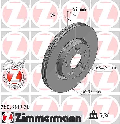 Zimmermann Bremsscheibe [Hersteller-Nr. 280.3189.20] für Honda