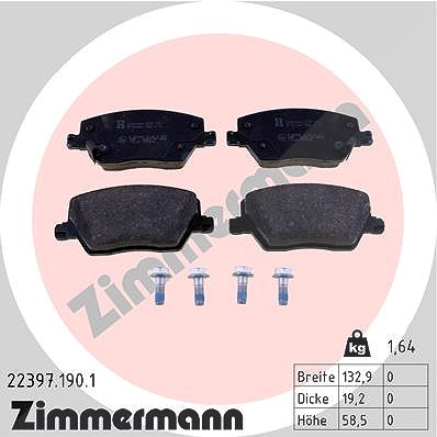 Zimmermann Bremsbelagsatz, Scheibenbremse [Hersteller-Nr. 22397.190.1] für Fiat