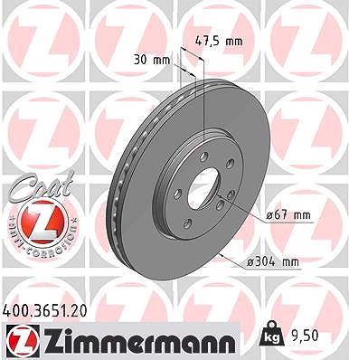 Zimmermann Bremsscheibe [Hersteller-Nr. 400.3651.20] für Mercedes-Benz