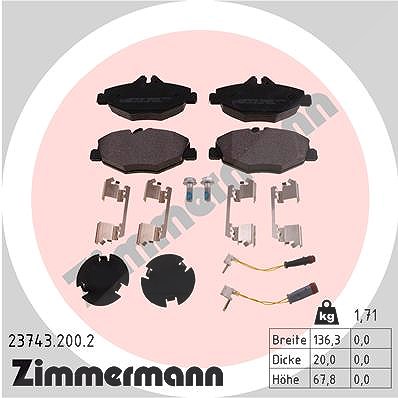 Zimmermann Bremsbelagsatz, Scheibenbremse [Hersteller-Nr. 23743.200.2] für Mercedes-Benz