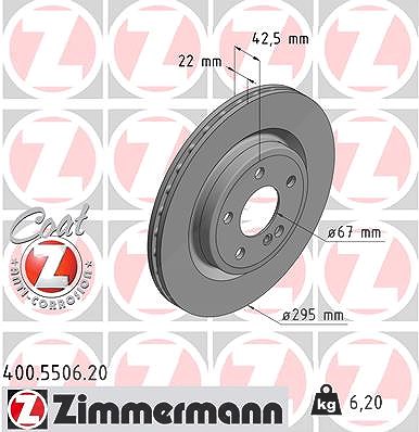 Zimmermann Bremsscheibe [Hersteller-Nr. 400.5506.20] für Mercedes-Benz, Infiniti
