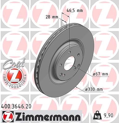 Zimmermann Bremsscheibe [Hersteller-Nr. 400.3646.20] für Mercedes-Benz