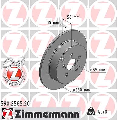 Zimmermann Bremsscheibe [Hersteller-Nr. 590.2585.20] für Toyota