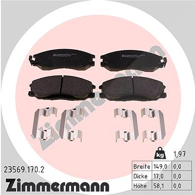 Zimmermann Bremsbelagsatz, Scheibenbremse [Hersteller-Nr. 23569.170.2] für Hyundai