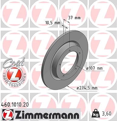 Zimmermann Bremsscheibe [Hersteller-Nr. 460.1010.20] für Porsche