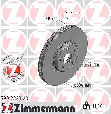 Zimmermann 1x Bremsscheibe Vorderachse Rechts [Hersteller-Nr. 590.2823.20] für Lexus