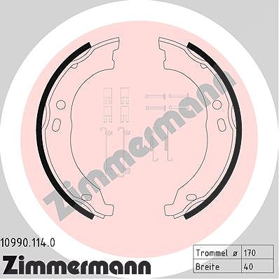 Zimmermann Bremsbackensatz, Feststellbremse [Hersteller-Nr. 10990.114.0] für Citroën, Fiat, Peugeot