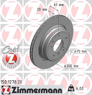 Zimmermann Bremsscheibe [Hersteller-Nr. 150.1278.20] für BMW