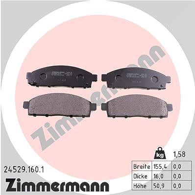 Zimmermann Bremsbelagsatz, Scheibenbremse [Hersteller-Nr. 24529.160.1] für Mitsubishi, Fiat