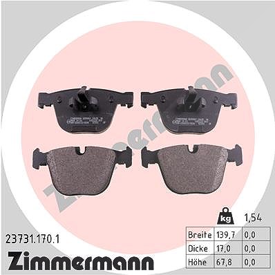 Zimmermann Bremsbelagsatz, Scheibenbremse [Hersteller-Nr. 23731.170.1] für BMW