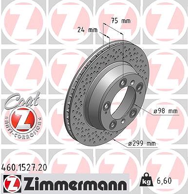 Zimmermann Bremsscheibe [Hersteller-Nr. 460.1527.20] für Porsche