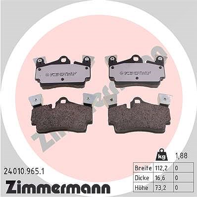Zimmermann Bremsbelagsatz, Scheibenbremse [Hersteller-Nr. 24010.965.1] für Audi, Porsche