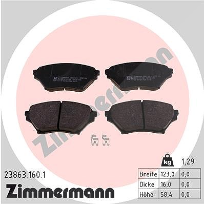 Zimmermann Bremsbelagsatz, Scheibenbremse [Hersteller-Nr. 23863.160.1] für Mazda
