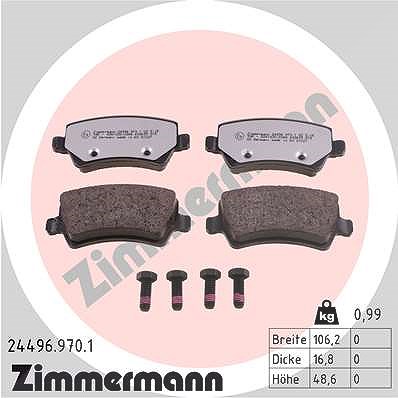 Zimmermann Bremsbelagsatz, Scheibenbremse [Hersteller-Nr. 24496.970.1] für Land Rover, Ford, Volvo