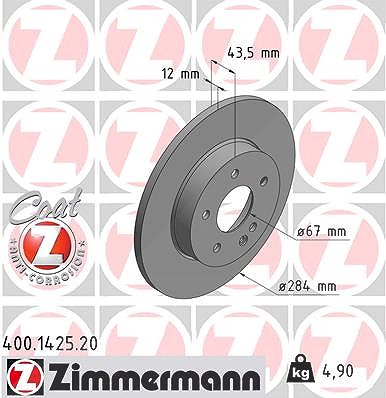 Zimmermann Bremsscheibe [Hersteller-Nr. 400.1425.20] für Mercedes-Benz