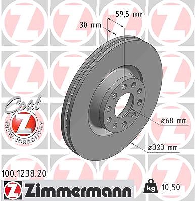 Zimmermann Bremsscheibe [Hersteller-Nr. 100.1238.20] für Audi