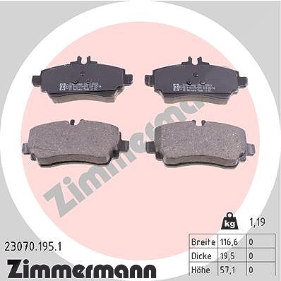 Zimmermann Bremsbelagsatz, Scheibenbremse [Hersteller-Nr. 23070.195.1] für Mercedes-Benz