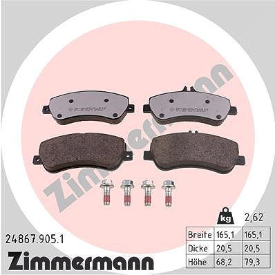 Zimmermann Bremsbelagsatz, Scheibenbremse [Hersteller-Nr. 24867.905.1] für Mercedes-Benz