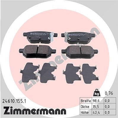 Zimmermann Bremsbelagsatz, Scheibenbremse [Hersteller-Nr. 24610.155.1] für Subaru, Aston Martin, Toyota
