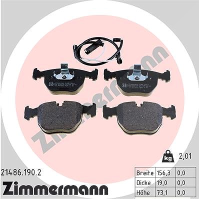 Zimmermann Bremsbelagsatz, Scheibenbremse [Hersteller-Nr. 21486.190.2] für BMW
