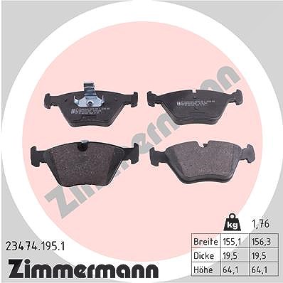 Zimmermann Bremsbelagsatz, Scheibenbremse [Hersteller-Nr. 23474.195.1] für BMW, Wiesmann