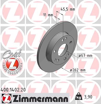 Zimmermann Bremsscheibe [Hersteller-Nr. 400.1402.20] für Mercedes-Benz