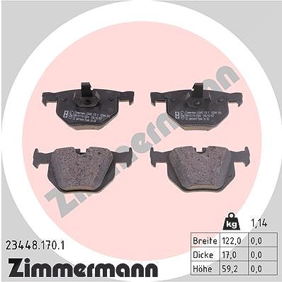 Zimmermann Bremsbelagsatz, Scheibenbremse [Hersteller-Nr. 23448.170.1] für BMW