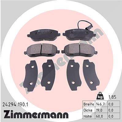 Zimmermann Bremsbelagsatz, Scheibenbremse [Hersteller-Nr. 24294.190.1] für Fiat