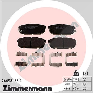 Zimmermann Bremsbelagsatz, Scheibenbremse [Hersteller-Nr. 24058.155.2] für Kia
