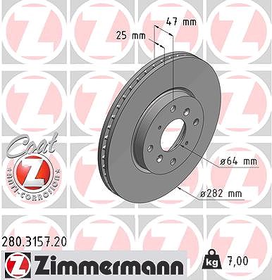 Zimmermann Bremsscheibe [Hersteller-Nr. 280.3157.20] für Honda