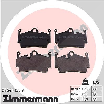 Zimmermann Bremsbelagsatz, Scheibenbremse [Hersteller-Nr. 24541.155.9] für Porsche