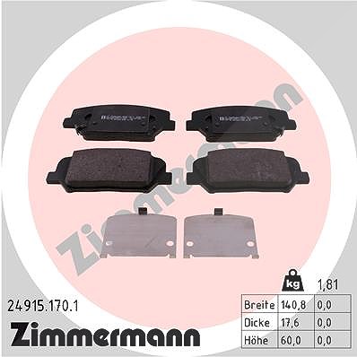 Zimmermann Bremsbelagsatz, Scheibenbremse [Hersteller-Nr. 24915.170.1] für Hyundai, Kia