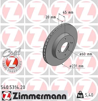 Zimmermann Bremsscheibe [Hersteller-Nr. 540.5314.20] für Suzuki