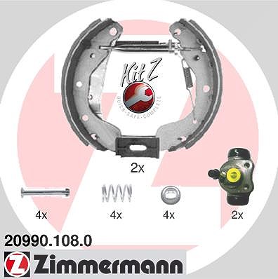 Zimmermann Bremsbackensatz KIT Z komplett vormontiert [Hersteller-Nr. 20990.108.0] für Daewoo, Opel, Vauxhall