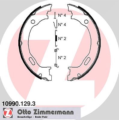 Zimmermann Bremsbackensatz, Feststellbremse [Hersteller-Nr. 10990.129.3] für Mercedes-Benz