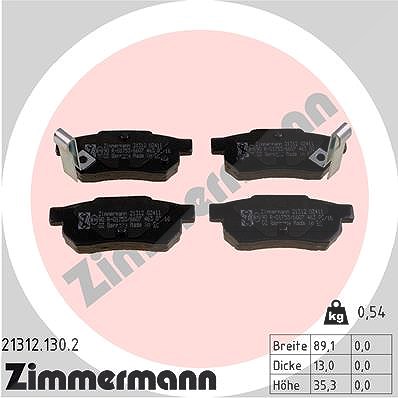 Zimmermann Bremsbelagsatz, Scheibenbremse [Hersteller-Nr. 21312.130.2] für Rover, Honda, Mg