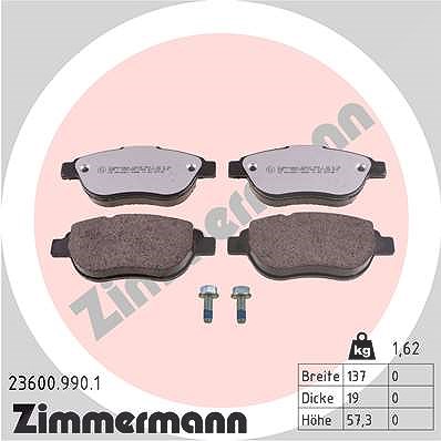 Zimmermann Bremsbelagsatz, Scheibenbremse [Hersteller-Nr. 23600.990.1] für Citroën, Fiat, Lancia, Peugeot