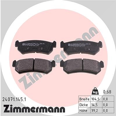 Zimmermann Bremsbelagsatz, Scheibenbremse [Hersteller-Nr. 24071.145.1] für Chevrolet, Daewoo