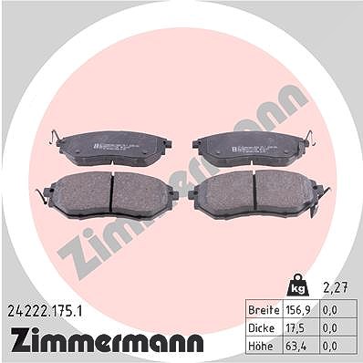 Zimmermann Bremsbelagsatz, Scheibenbremse [Hersteller-Nr. 24222.175.1] für Subaru