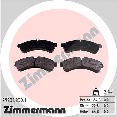 Zimmermann Bremsbelagsatz, Scheibenbremse [Hersteller-Nr. 29231.230.1] für Iveco