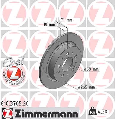 Zimmermann Bremsscheibe [Hersteller-Nr. 610.3705.20] für Volvo