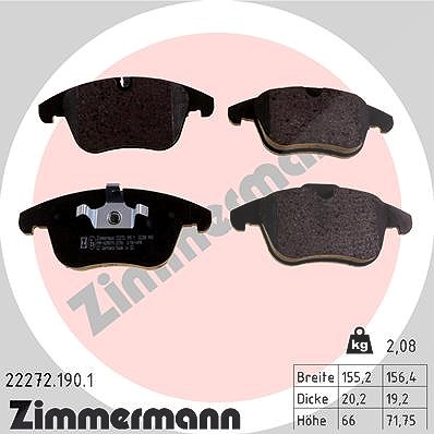 Zimmermann Bremsbelagsatz, Scheibenbremse [Hersteller-Nr. 22272.190.1] für Jaguar
