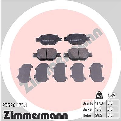 Zimmermann Bremsbelagsatz, Scheibenbremse [Hersteller-Nr. 23526.175.1] für Toyota