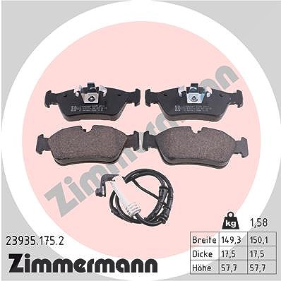 Zimmermann Bremsbelagsatz, Scheibenbremse [Hersteller-Nr. 23935.175.2] für BMW