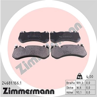 Zimmermann Bremsbelagsatz, Scheibenbremse [Hersteller-Nr. 24681.166.1] für Mercedes-Benz